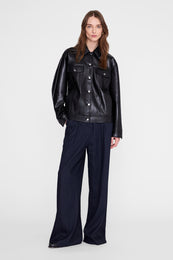 ANINE BING Rory Jacket - Black Recycled Leather - on model front second image