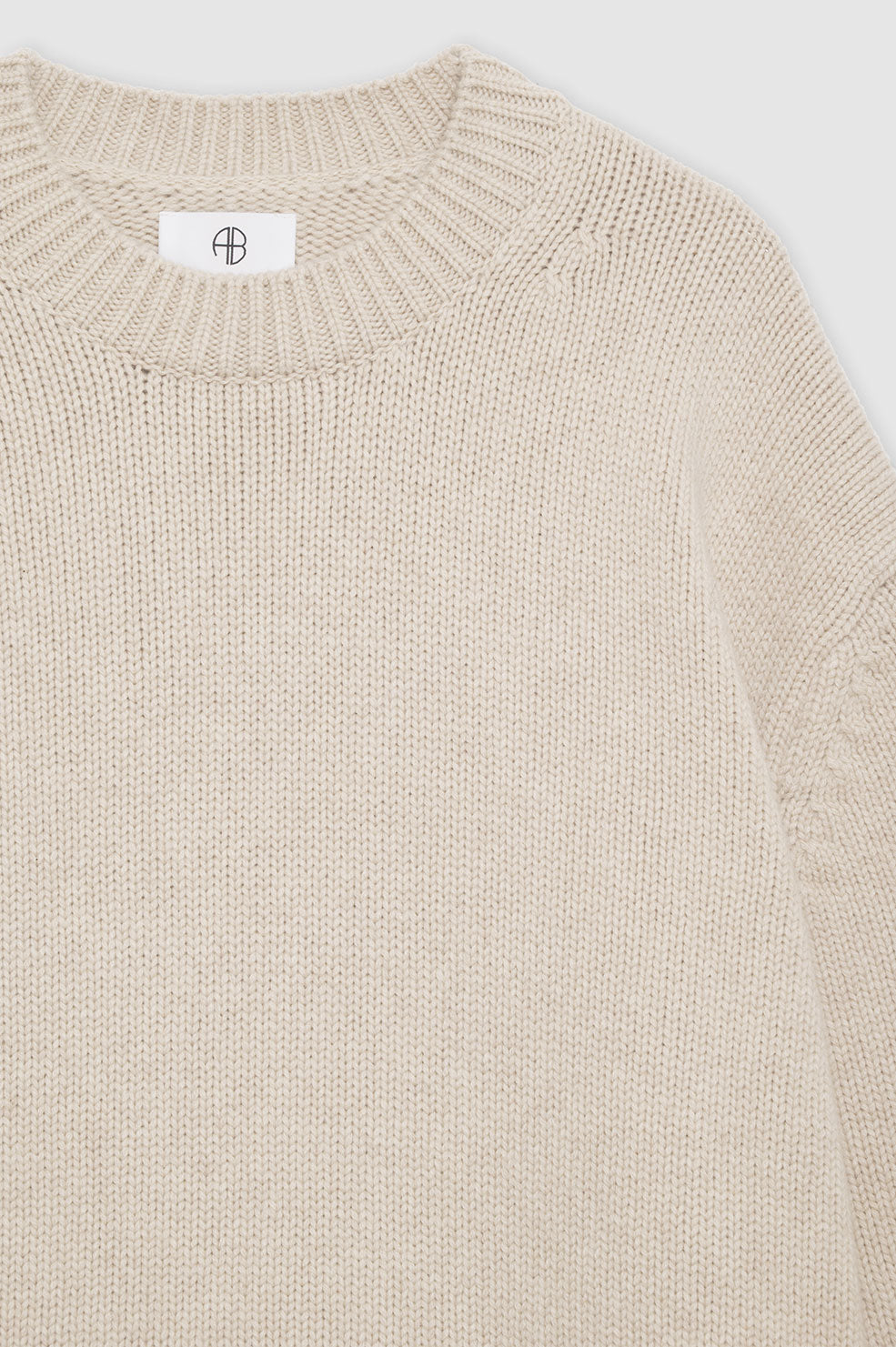 ANINE BING Rosie Cashmere Sweater - Oatmeal - detail View