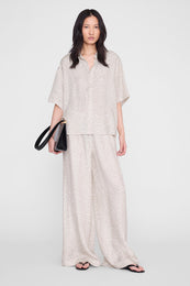 ANINE BING Roslyn Pant - Washed White Leopard - on model front