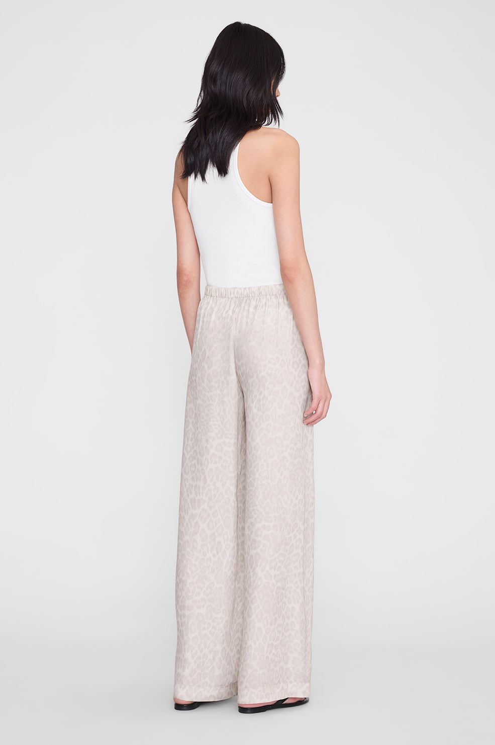 ANINE BING Roslyn Pant - Washed White Leopard - on model back