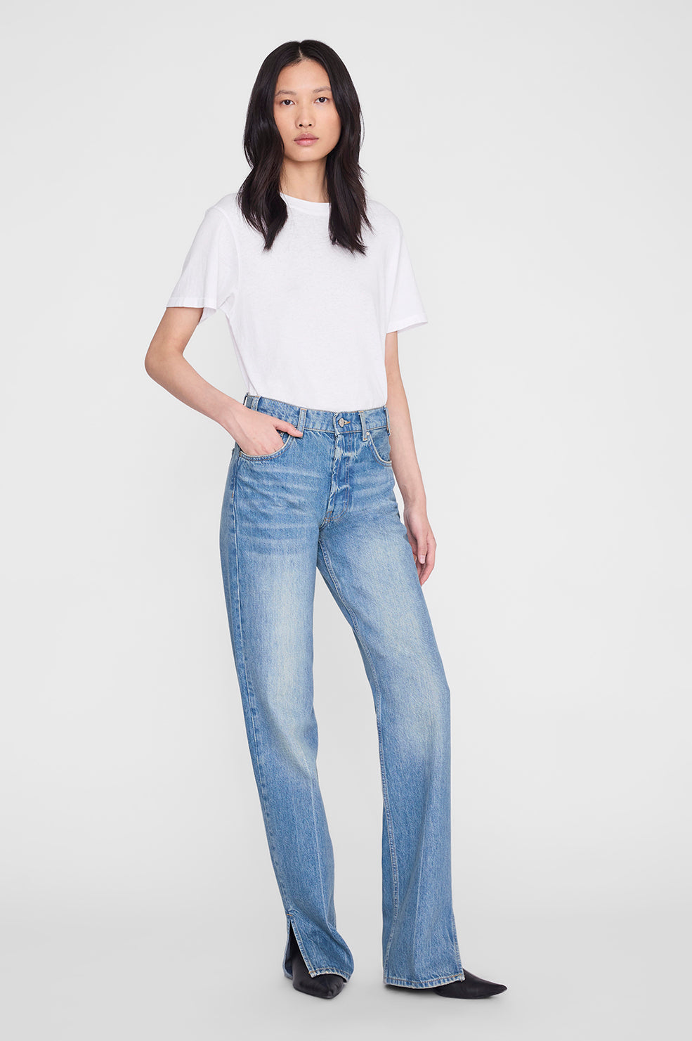 ANINE BING Roy Jean - Nordic Blue - on model front