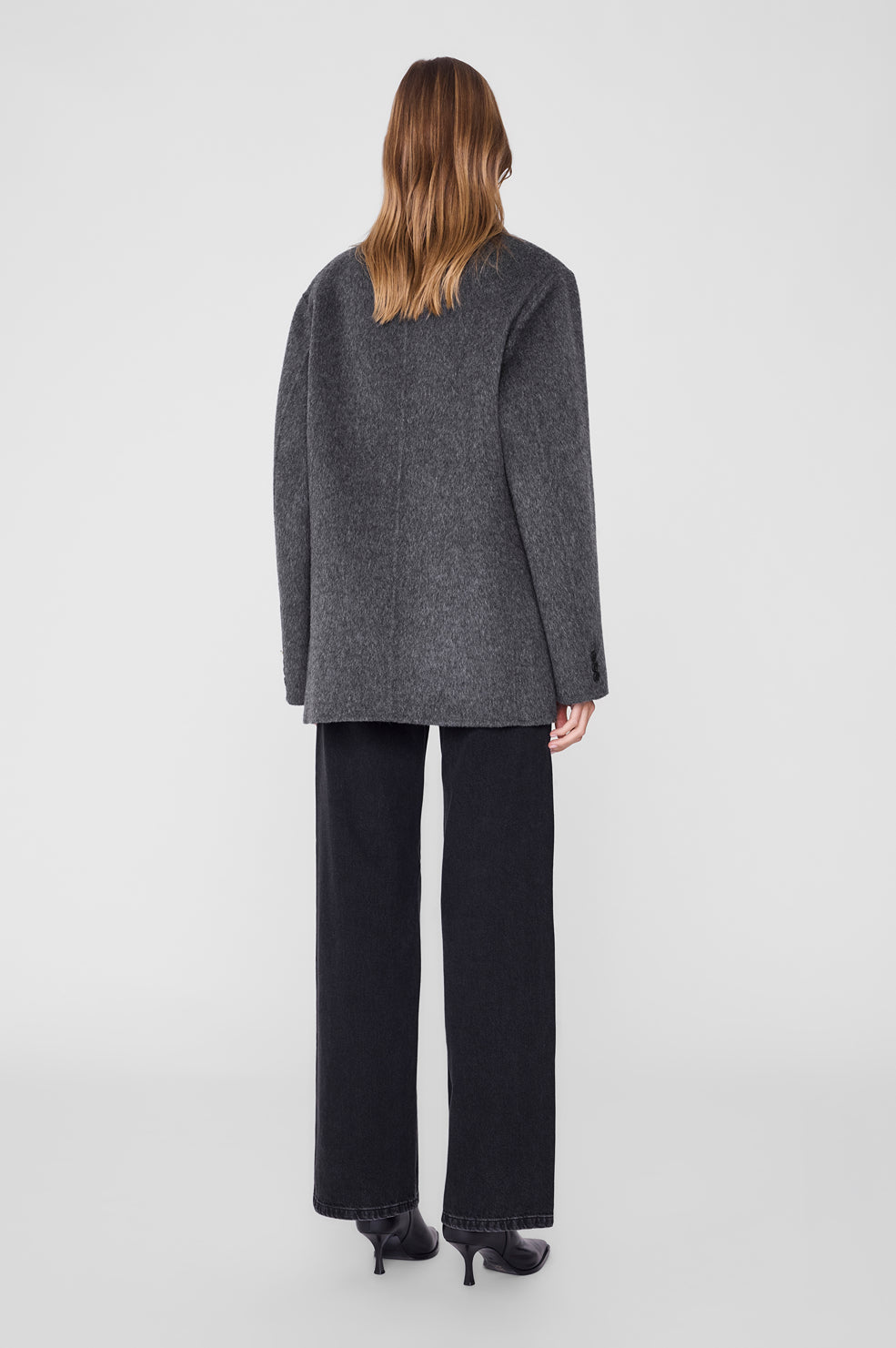 ANINE BING Sali Coat - Dark Grey on model back