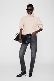 ANINE BING Sammy Sweater - Beige - fon model front