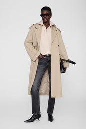 ANINE BING Sammy Sweater - Beige - on model front second image