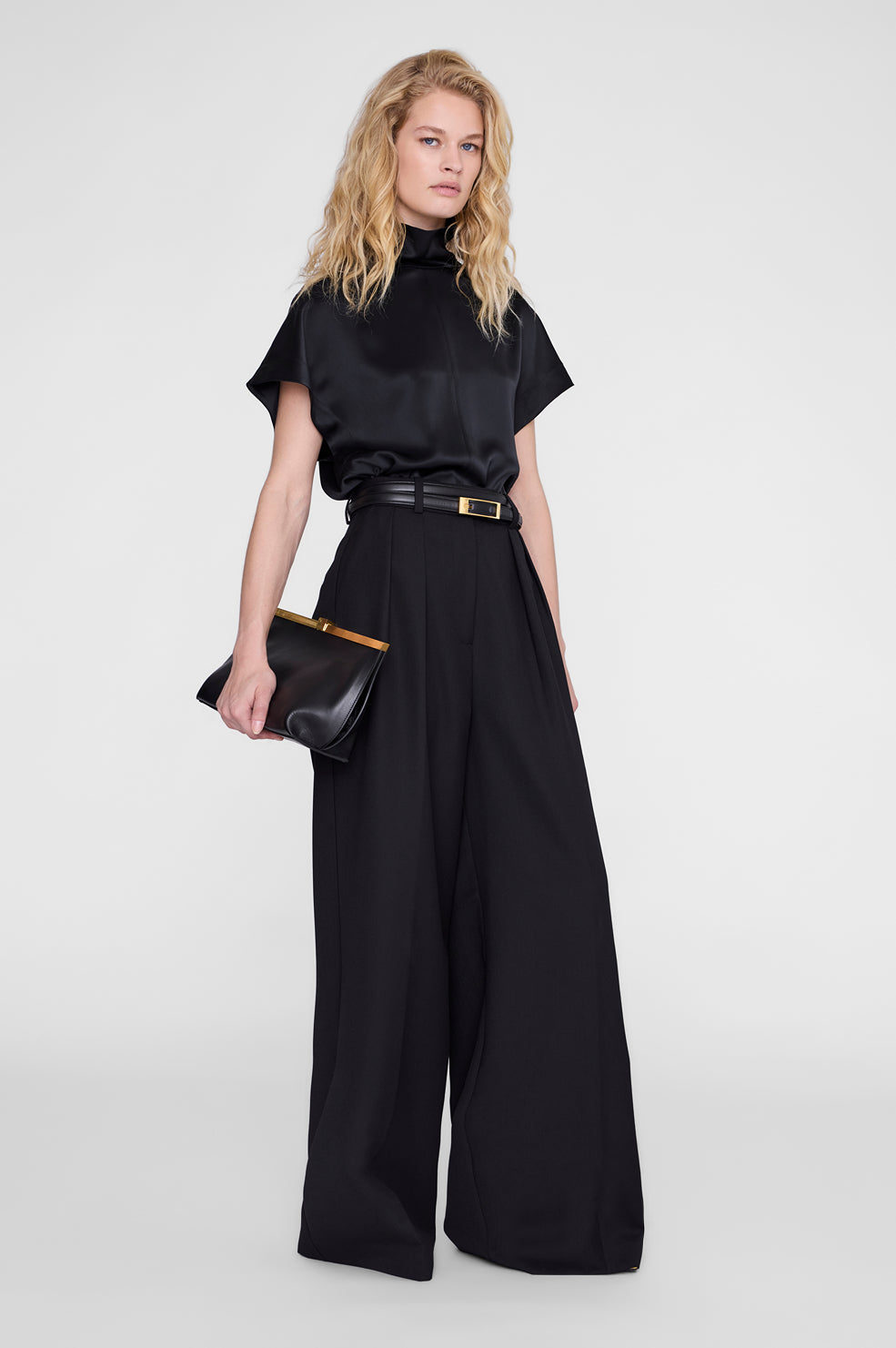 ANINE BING Samson Top - Black - on model front