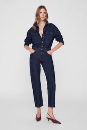 ANINE BING Samy Shirt - Unwashed Blue on model front second image