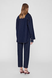 ANINE BING Samy Shirt - Unwashed Blue on model back