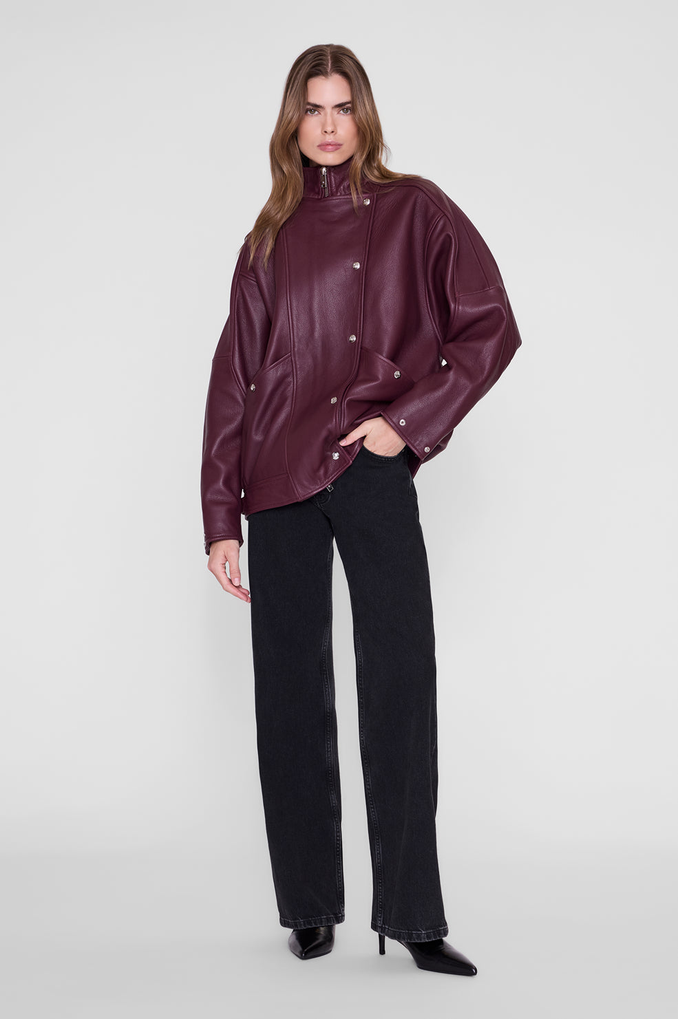 Sandy Jacket - Burgundy Leather