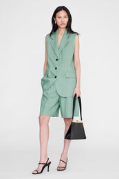 ANINE BING Sara Vest - Sea Foam Green - on model front
