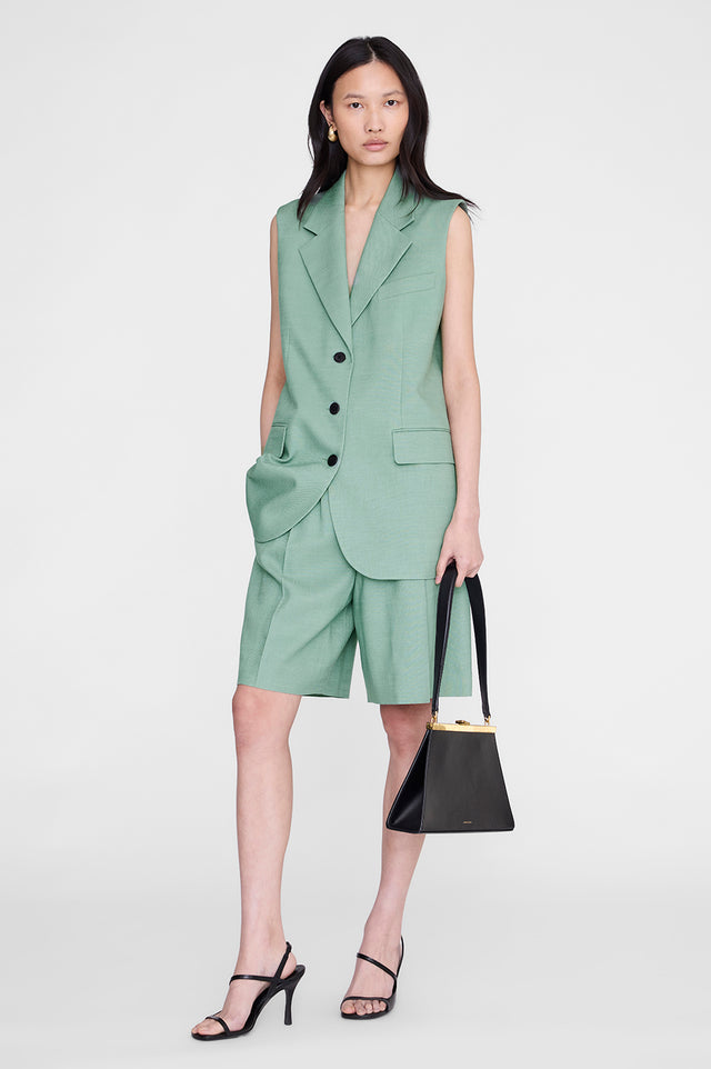 ANINE BING Sara Vest - Sea Foam Green - on model front