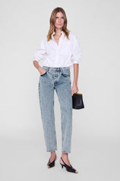 ANINE BING Scott Shirt - White - on model front second image 