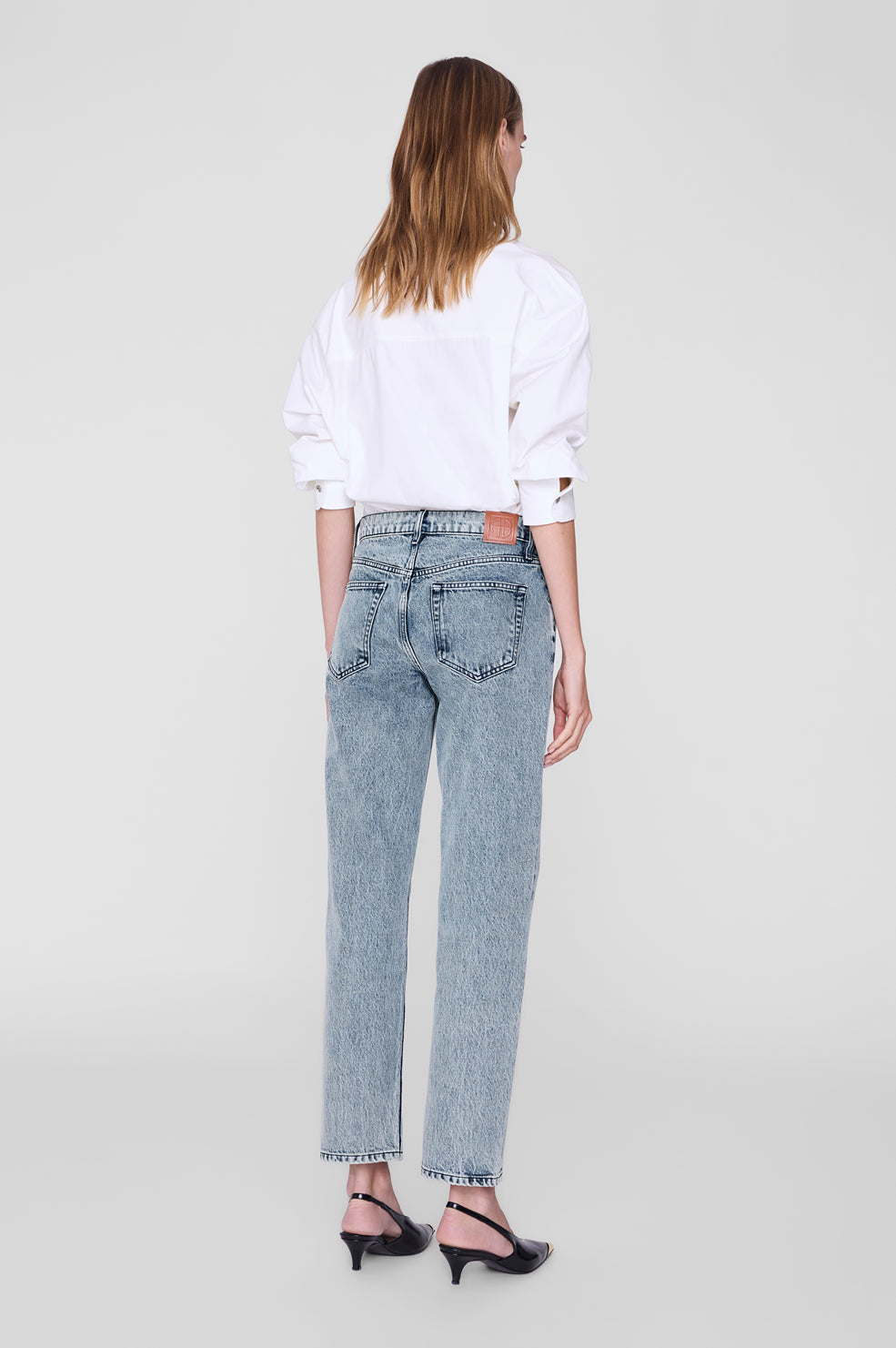 ANINE BING Scott Shirt - White - on model back