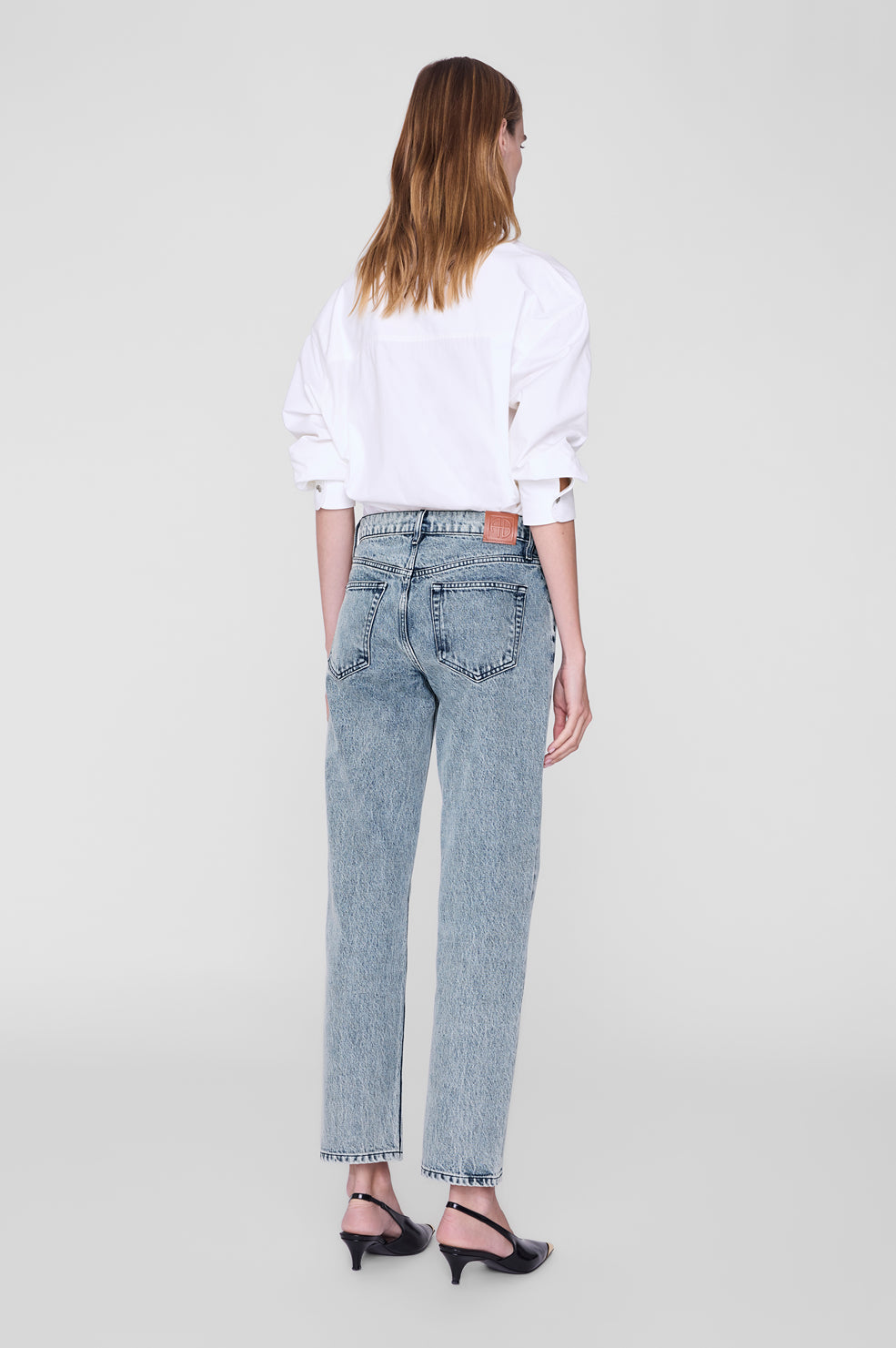 ANINE BING Scott Shirt - White - front view - on model back
