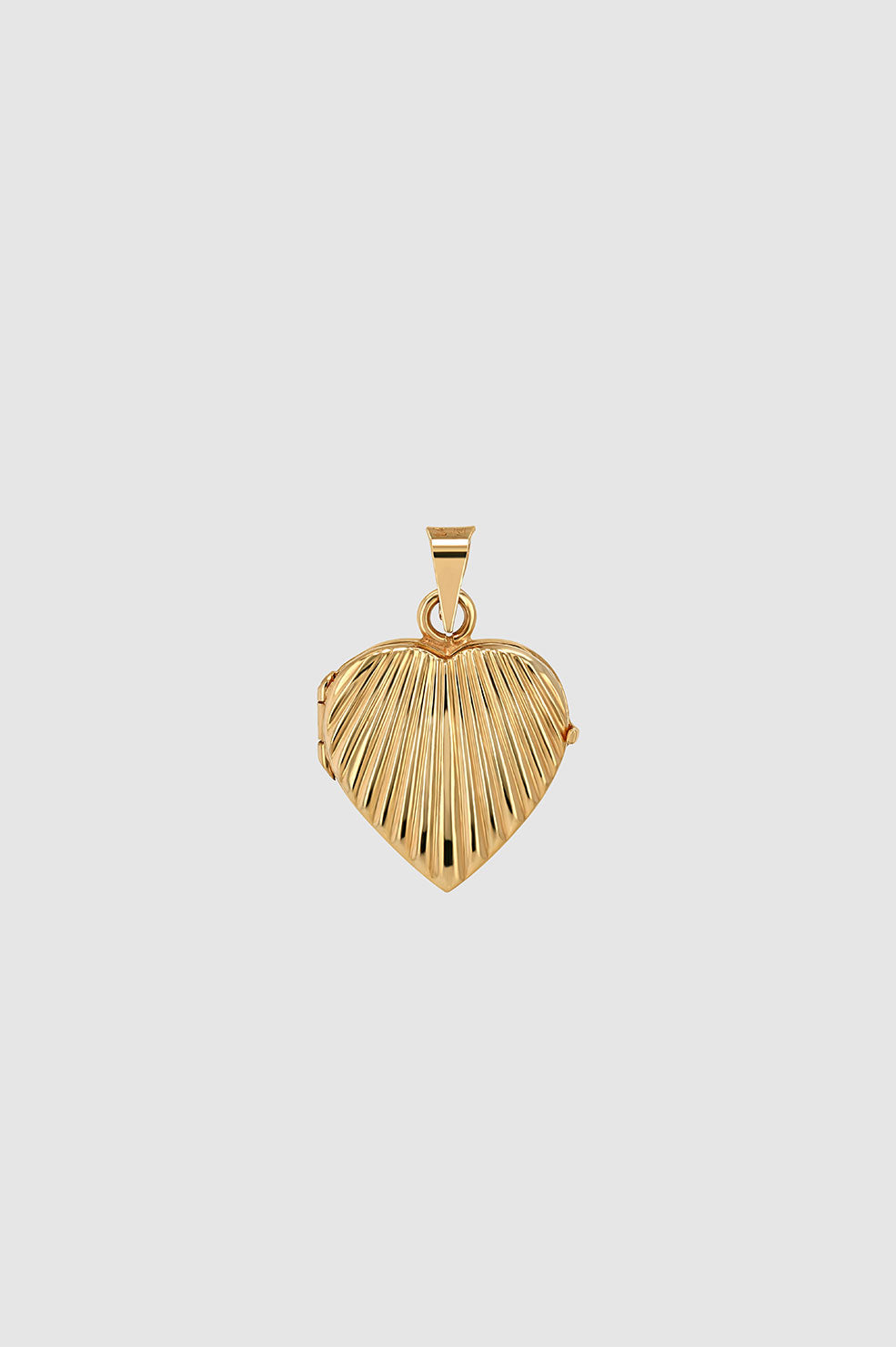 ANINE BING Shell Heart Locket - 14k Gold - Front View