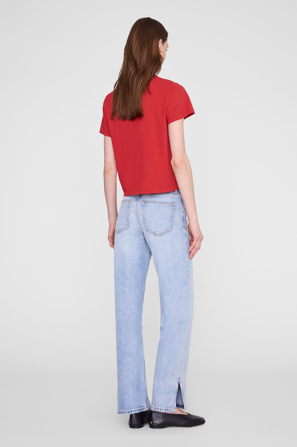 ANINE BING Shelley Tee - Tango Red - on model back
