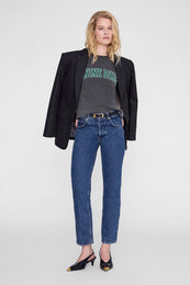 ANINE BING Shelley Tee - Washed Black - on model front second image