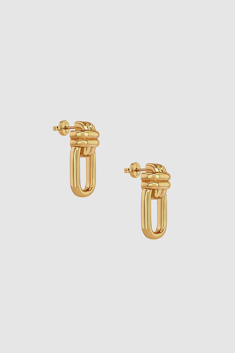 ANINE BING Signature Link Double Cross Earrings - Gold - Side View