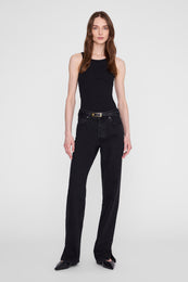ANINE BING Sixtine Tank Top - Black - on model front