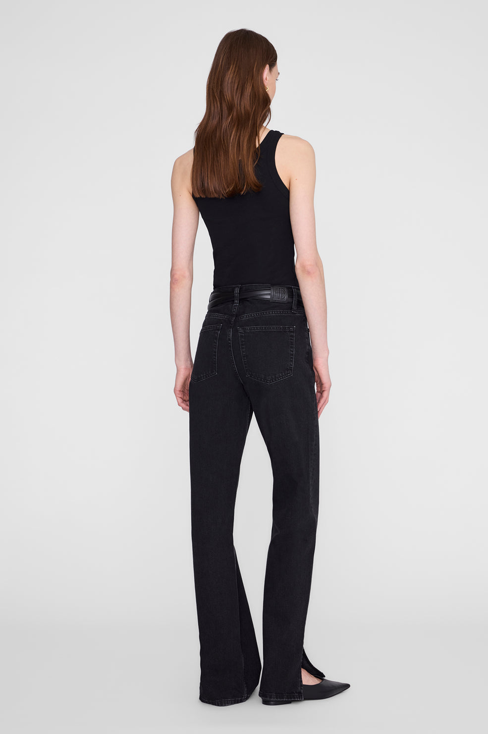 ANINE BING Sixtine Tank Top - Black - on model back