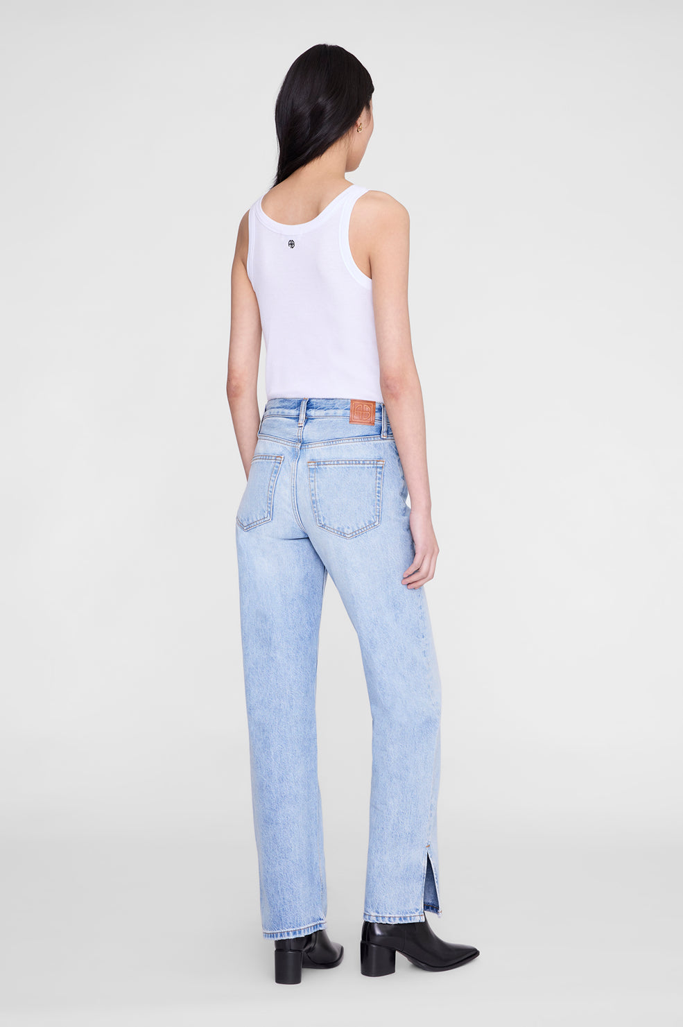ANINE BING Sixtine Tank Top - White - on model back