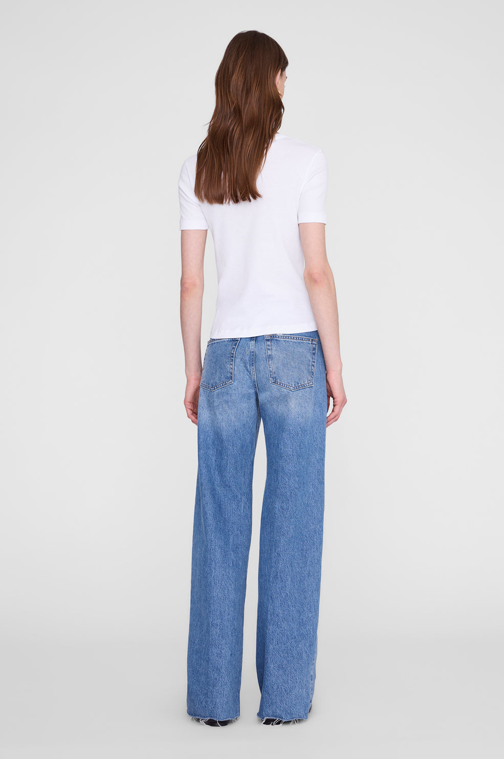 ANINE BING Sixtine Tee Short Sleeve - White - on model back