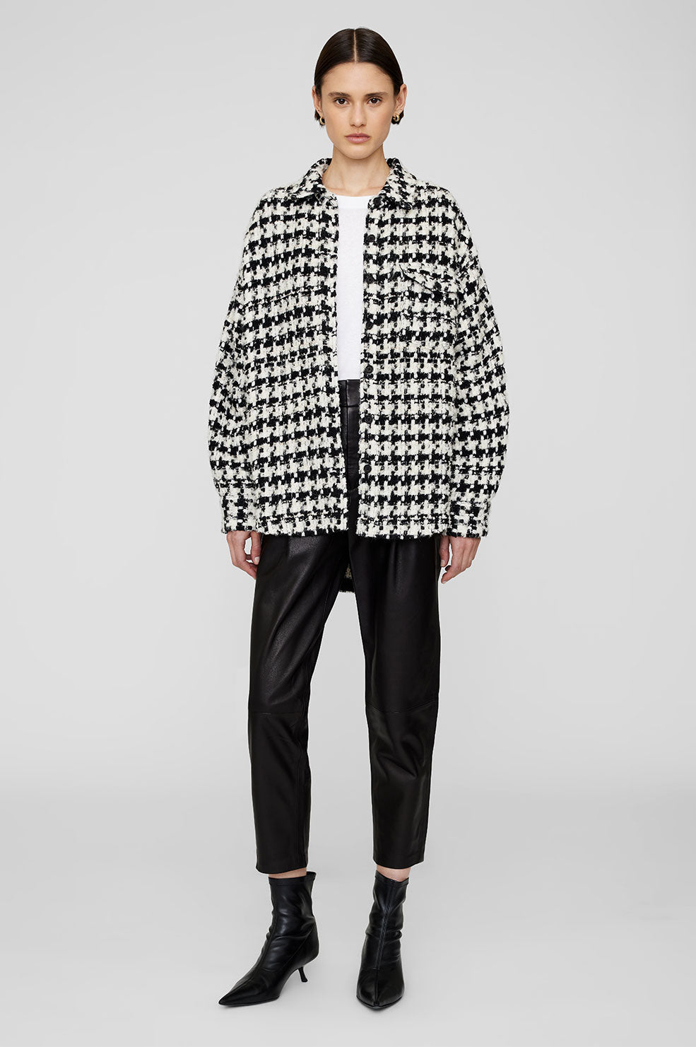 ANINE BING Sloan Jacket - Black And White - On Model Front