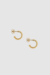 ANINE BING Small Coil Hoop Earrings - Gold - Side Pair View