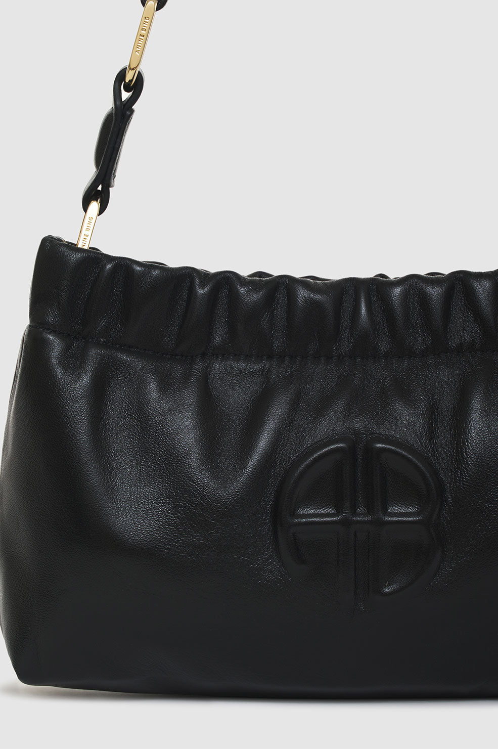 ANINE BING Small Kate Shoulder Bag - Black - Detail VIew