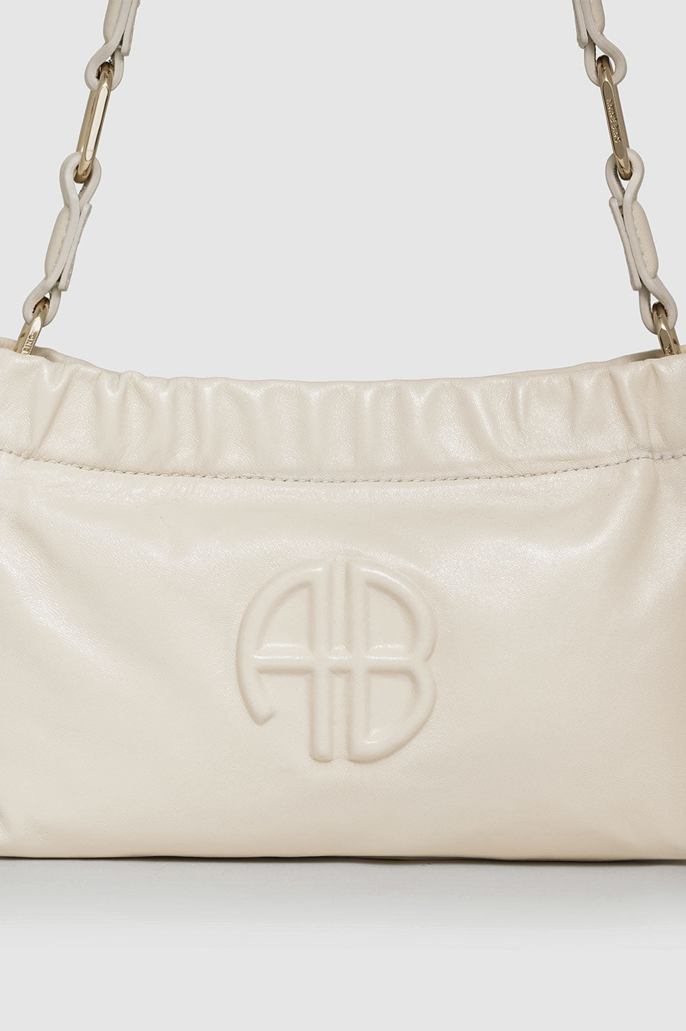 ANINE BING Small Kate Shoulder Bag - Ivory - Detail View