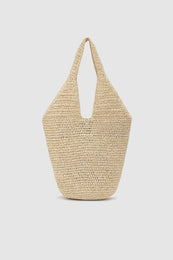 ANINE BING Small Leah Hobo - Natural With Black - Back View