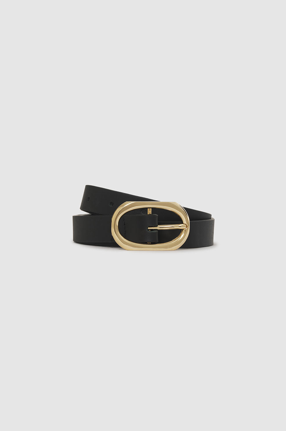 ANINE BING Small Signature Link Belt - Black - Detail View