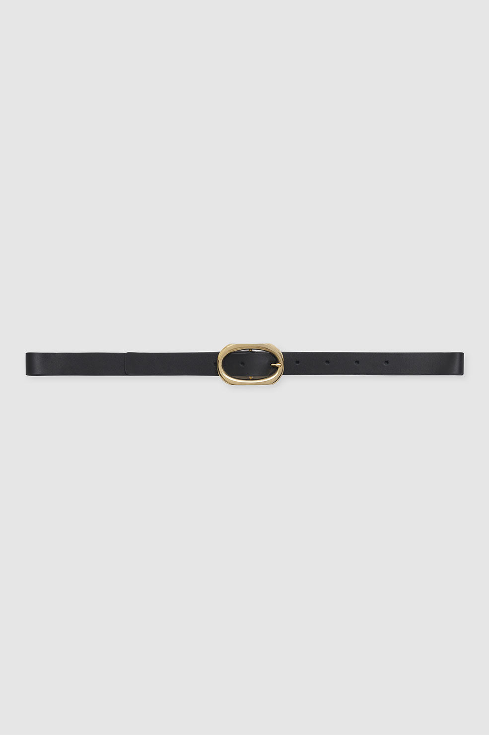 ANINE BING Small Signature Link Belt - Black - Front View