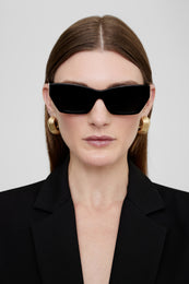 ANINE BING Sonoma Sunglasses - Black - On Model Front