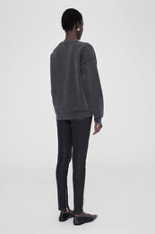 ANINE BING Spencer Sweatshirt Spotted Leopard - Washed Black - On Model Back