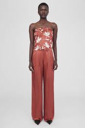 ANINE BING Stephanie Top - Terracotta Daisy Print - On Model Front