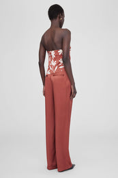 ANINE BING Stephanie Top - Terracotta Daisy Print - On Model Back