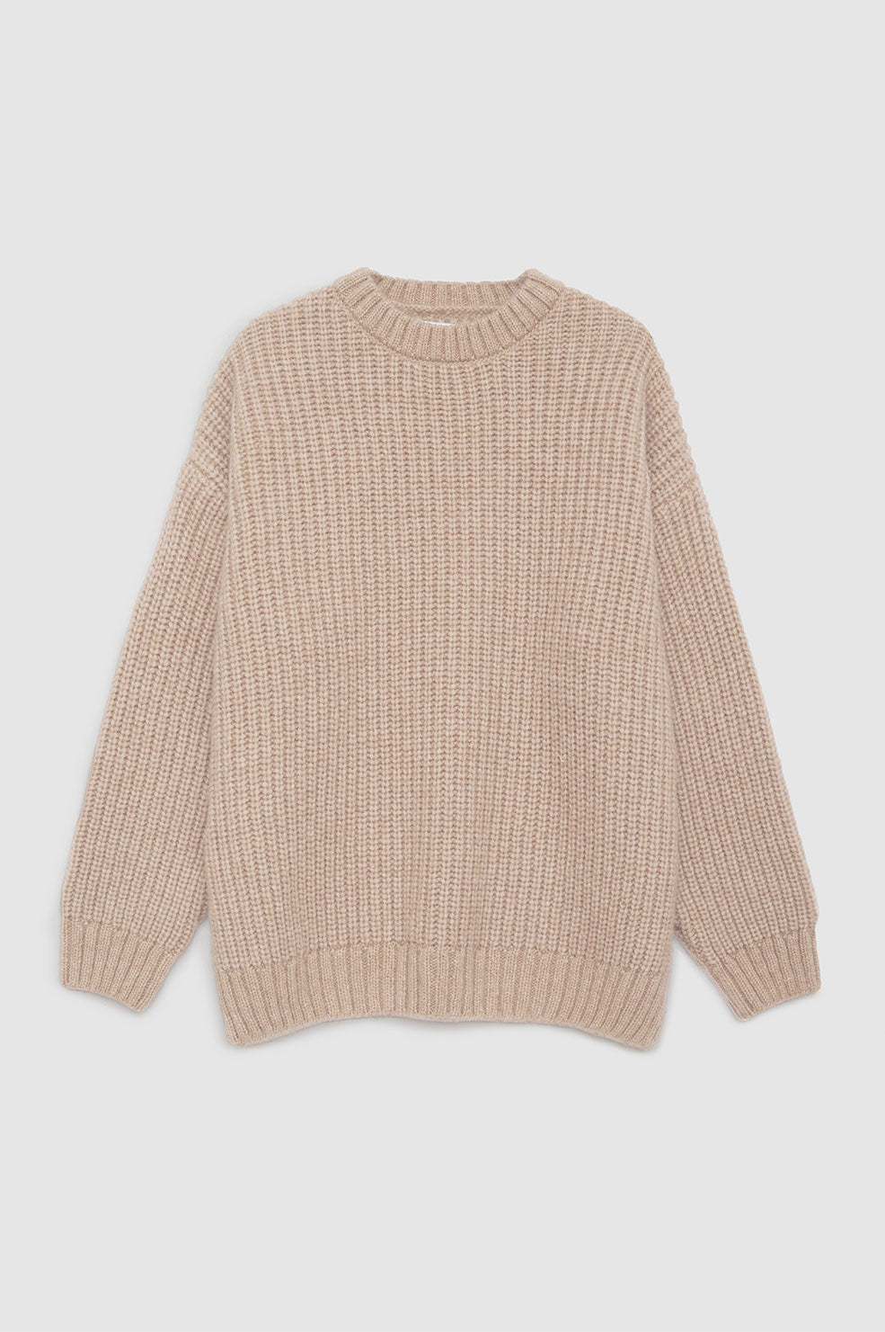 ANINE BING Sydney Crew Sweater - Camel - Front View