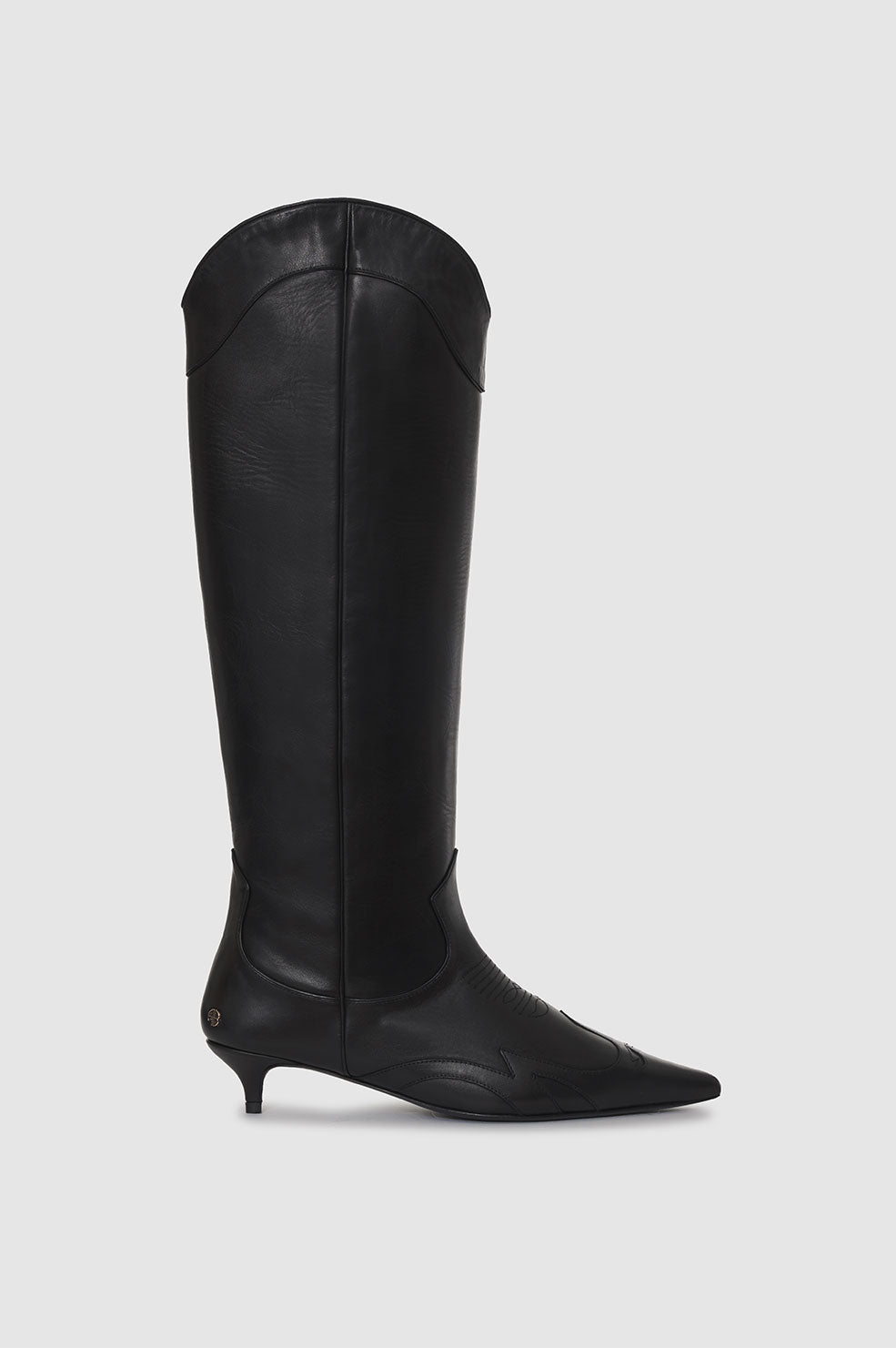 ANINE BING Tall Rae Boots - Black - Side Single View