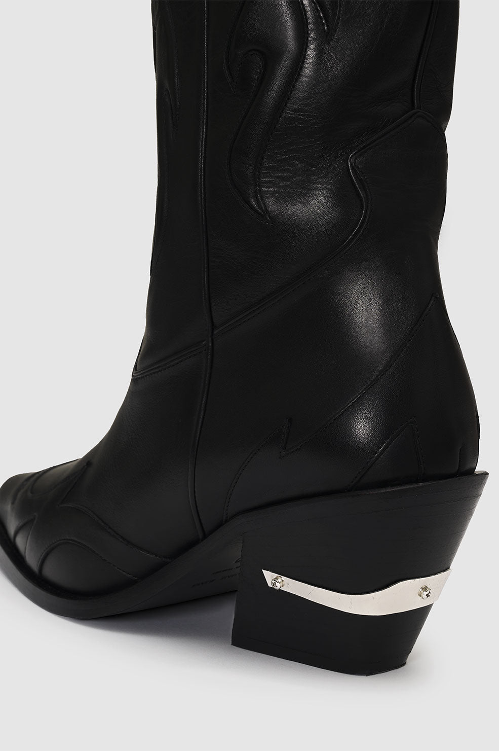 ANINE BING Tall Tania Boots - Black Western - Detail View