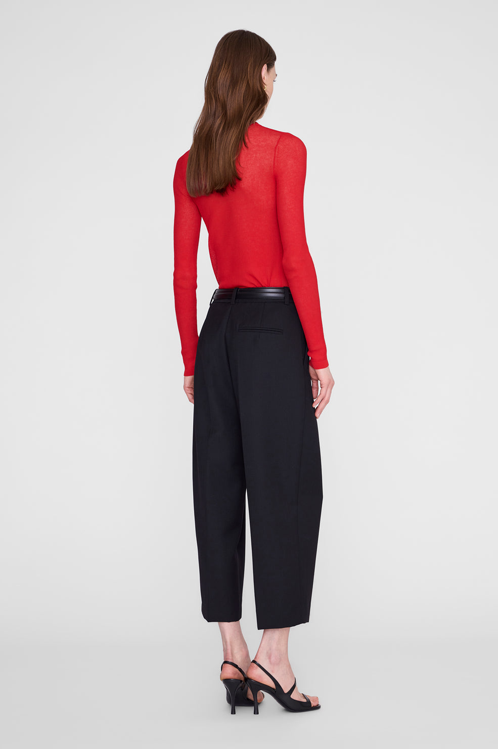 ANINE BING Tiana Sweater - Tango Red - on model back