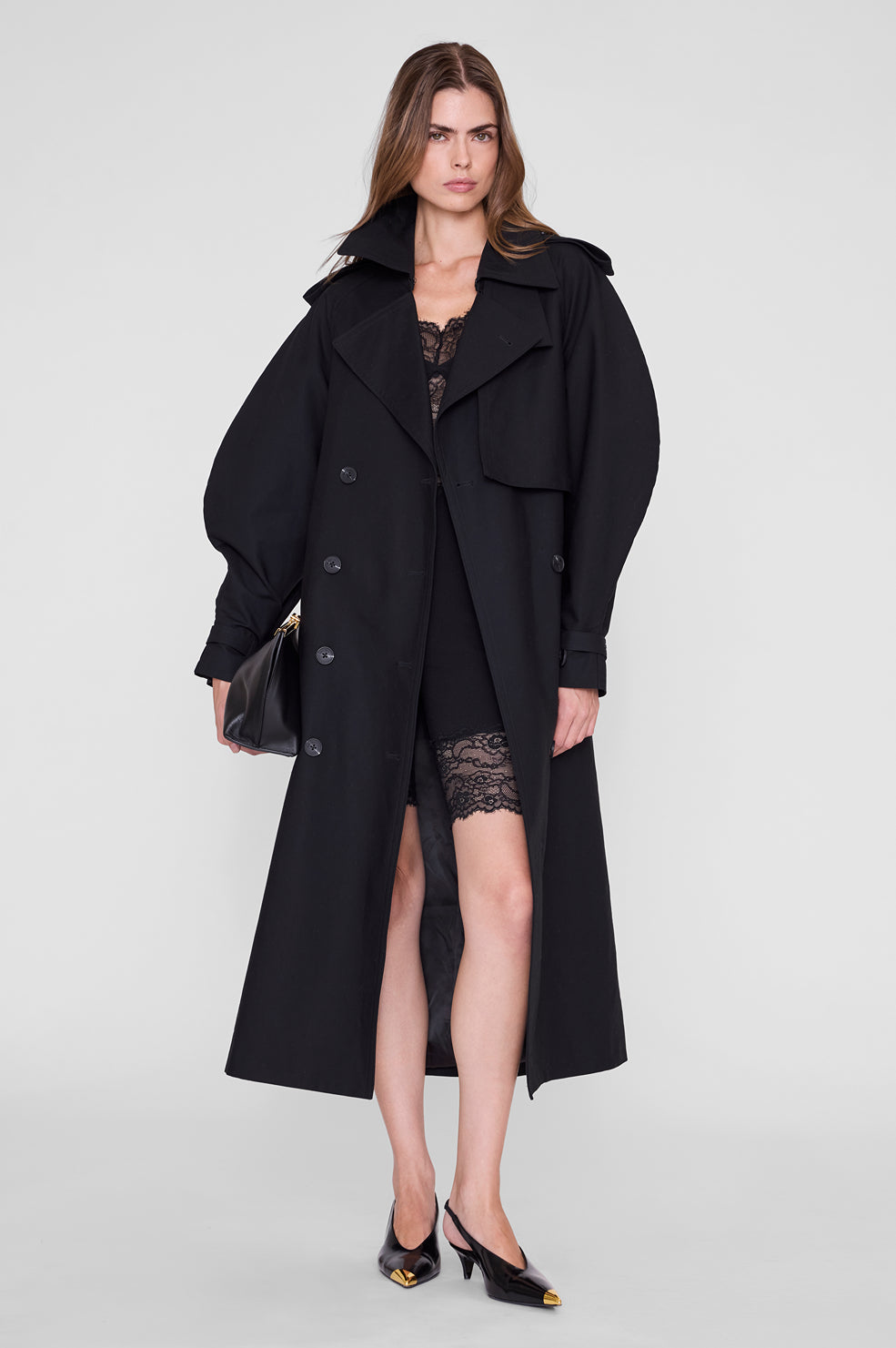 ANINE BING Tina Short - Black - on model front second image