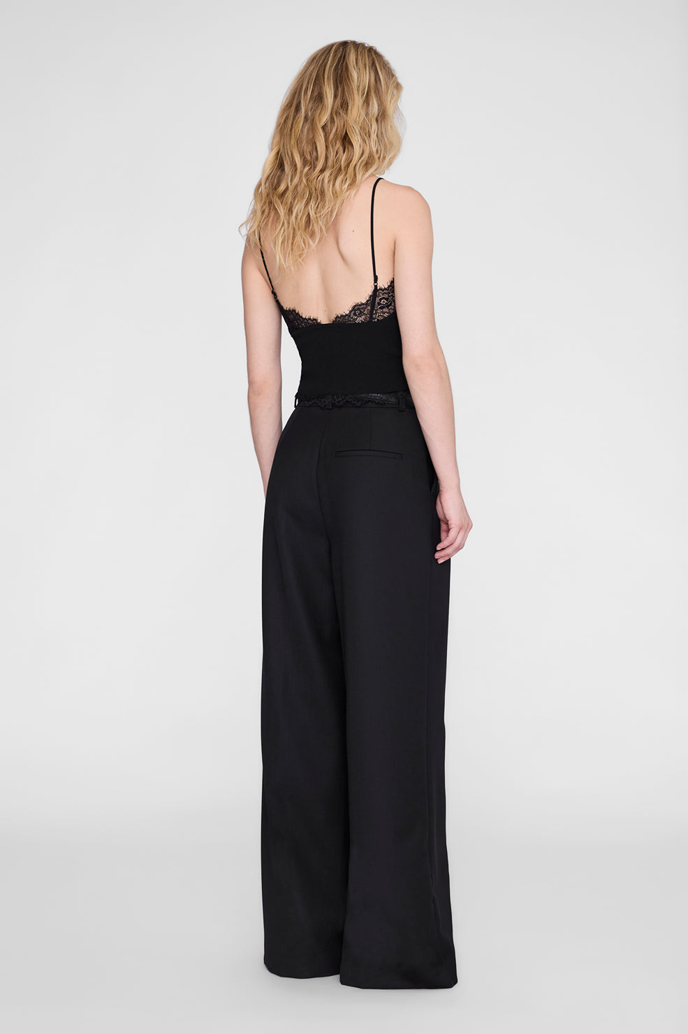 ANINE BING Tina Tank Top - Black - on model back
