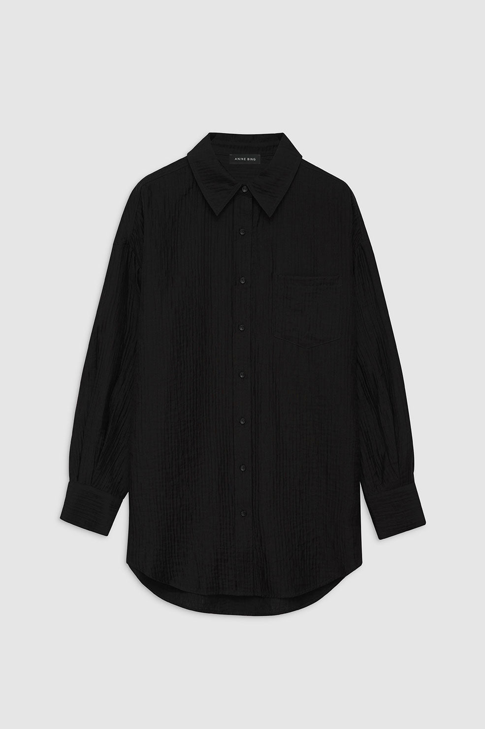 ANINE BING Tio Shirt - Black - Front View
