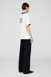 ANINE BING Toni Tee Reversible - Washed Navy And Off White - Off White On Model Back