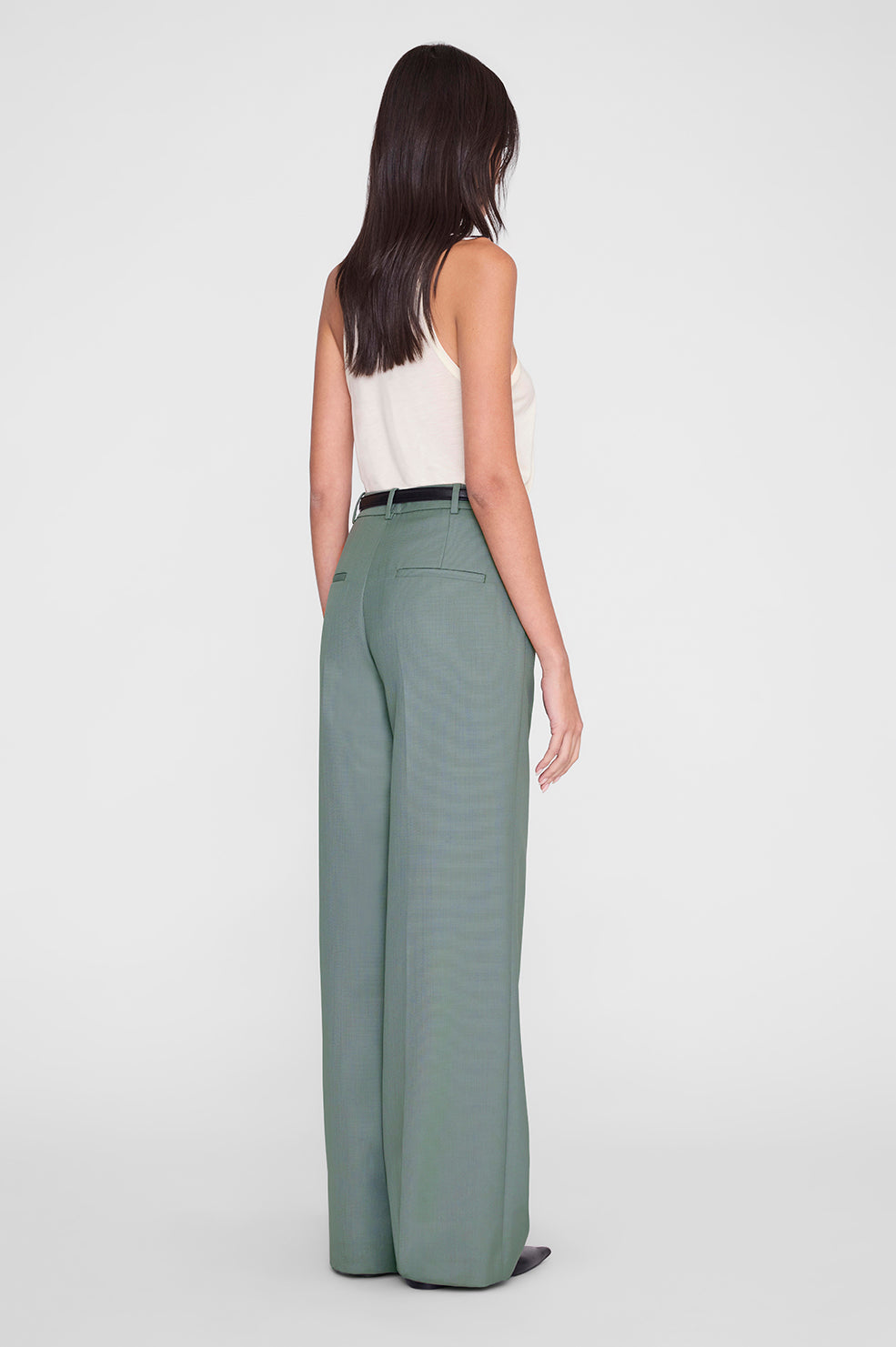 ANINE BING Trent Trouser - Sage - on model back