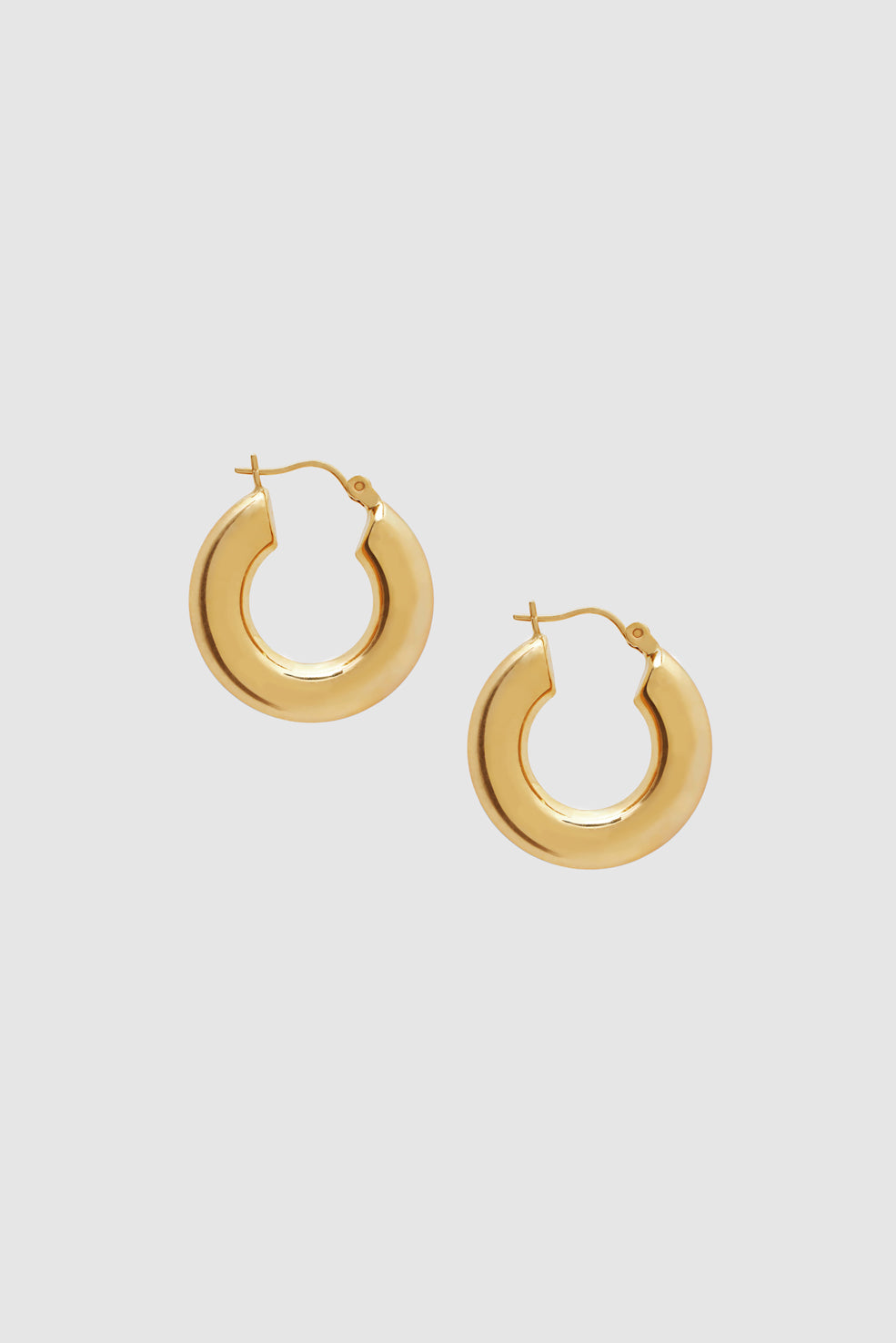 ANINE BING Tubular Hoop Earrings - 14K Gold - Front View