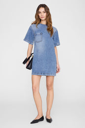ANINE BING Tulah Dress - Tidal Blue - on model front