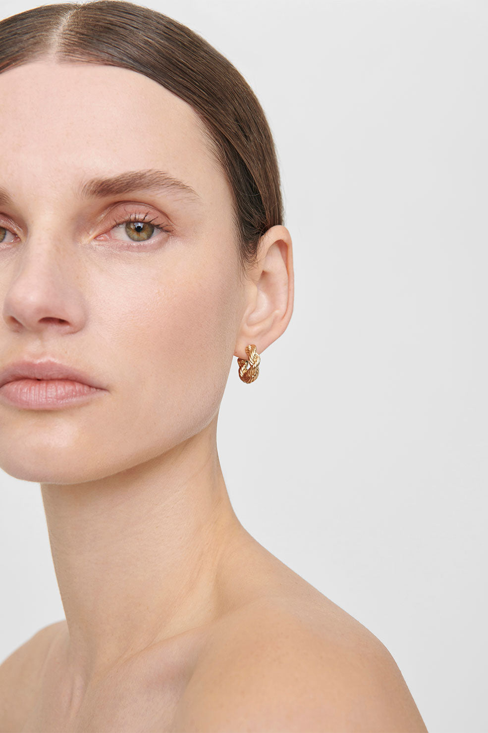 Twist Rope Hoop Earrings - Gold