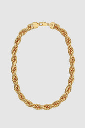 ANINE BING Twist Rope Necklace - Gold - Front View