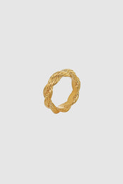 ANINE BING Twist Rope Ring - Gold - Front View